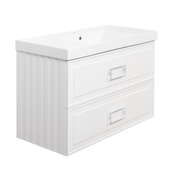 Тумба под раковину подвесная La Fenice Cubo TWIN FNC-01-CUB-B-100-2, белая