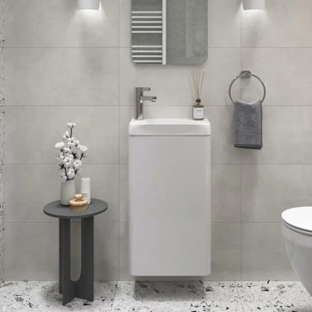 Тумба под раковину подвесная Velvex Bio tp.BIO.BIO.MAXI.40.1D белый глянец, 40 см