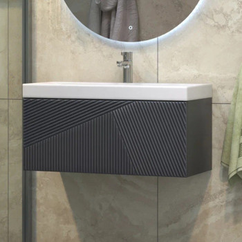 Тумба под раковину подвесная Velvex Edge tp.EDG.9696.80.1Y графит, 80 см