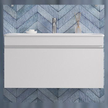 Тумба под раковину подвесная Velvex Pulsus tp.PUL.PUL.100.1Y белый глянец, 100 см