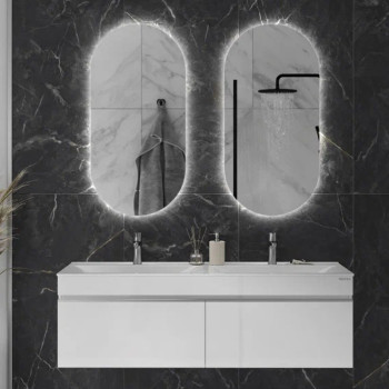 Тумба под раковину подвесная Velvex Pulsus tp.PUL.PUL.140.2Y белый глянец, 140 см