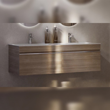 Тумба под раковину подвесная Velvex Pulsus tp.PUL.PUL.140.2Y дуб сонома, 140 см