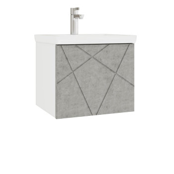 Тумба с раковиной подвесная VIGO Geometry 032 бетон, 50 см