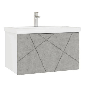 Тумба с раковиной подвесная VIGO Geometry 034 бетон, 70 см
