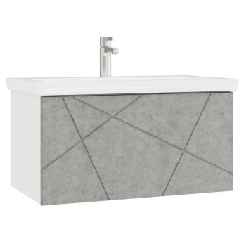 Тумба с раковиной подвесная VIGO Geometry 035 бетон, 80 см