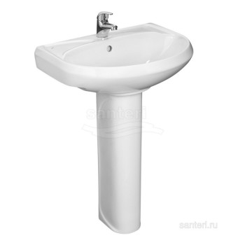 Умывальник Вест с переливом белый