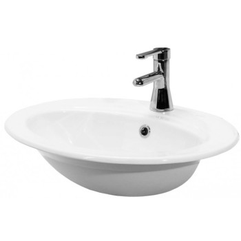 Умывальник встраиваемый ТУРИН 56 с отв. под смеситель и переливом (КЕРАМИН)