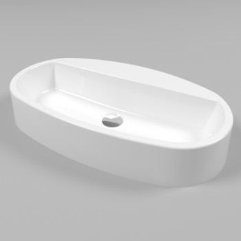 Умывальник WHITECROSS Obsidian D 65x37 (белый глянец) иск. камень