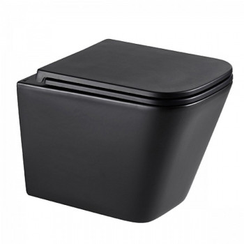 Унитаз Lemark FLOREX подвесной, безободковый, сиденье микролифт,смыв вихревой Торнадо 3.0, черн мато