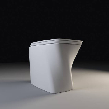 Унитаз напольный приставной 57х38х42 см, слив универсальный, безободковый, цвет: белый