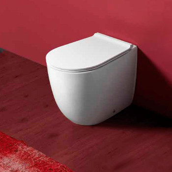 Унитаз напольный приставной безободковый "Rimless" высокий H=50см, 56х36,5см, слив универсальный, цвет: белый