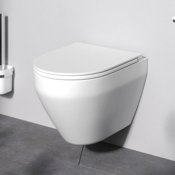 Унитаз подвесной FlashClean, с сиденьем