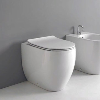 унитаз приставной 48см, слив в стену, в комплекте с крепежом WB5N, цвет белый