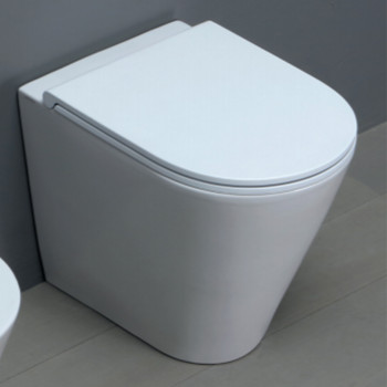 Унитаз приставной 54х37х43см слив универсальный, антигрязевое покрытие, с креплением, цвет: белый