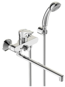 VI BA372AA Next Смеситель для ванны L=320 мм, с душевым набором, керамический переключатель