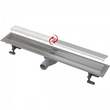 Водоотвод желоб Fit&Go с двухсторон решеткой DOUBLE, арт.AG071401550 (аналог APZ13-DOUBLE9-550)