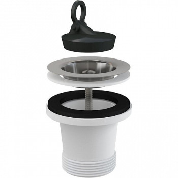 Водослив для мойки удлиненный 6/4" с нержавеющей peшeткой Ø70, арт. A34