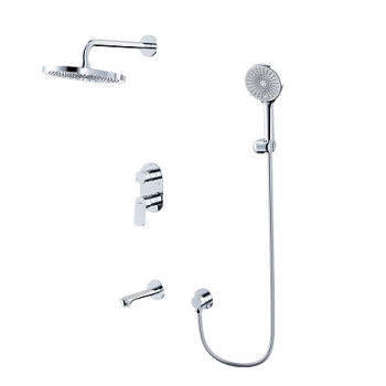 Встраиваемая душевая система AWP Teza S0822C с тропическим душем и монолитным изливом, хром