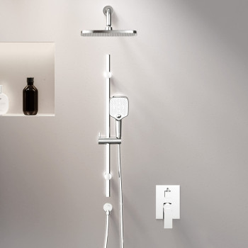 Встраиваемая душевая система с душевым смесителем и штангой