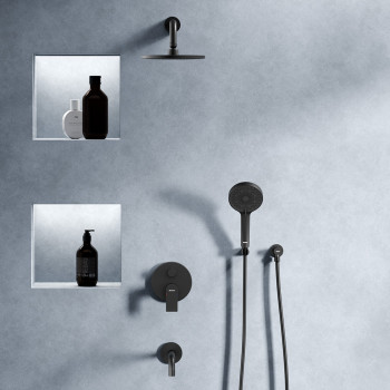 Встраиваемая душевая система с ванно-душевым смесителем и изливом