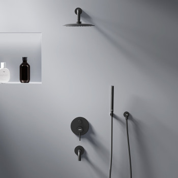 Встраиваемая душевая система с ванно-душевым смесителем и изливом