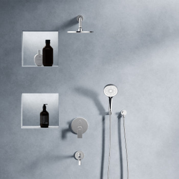 Встраиваемая душевая система с ванно-душевым смесителем и изливом