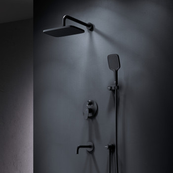 Встраиваемая душевая система со смесителем для ванны и душа и душевым набором