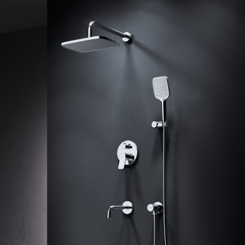 Встраиваемая душевая система со смесителем для ванны и душа и душевым набором