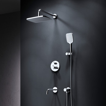Встраиваемая душевая система со смесителем для ванны и душа с термостатом и душевым набором
