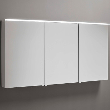 Зеркальный шкаф с гориз светодиод подсв.1200х800х170 мм,3 зерк двери с обоих сторон, стекл полки.выкл.подсв умыв. вариант L, цвет F2009