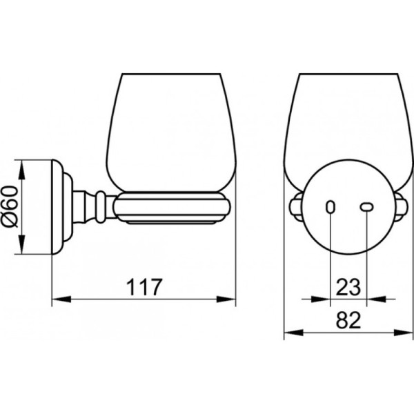 02150019000 ASTOR Держатель стакана в комплекте с хрустальным стаканом, хром (Снят с производства!). Фото 2