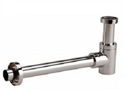 0501140 Сифон Nicoll д/умывальника с патрубком, хром латунь, 1 1/4*32 укороченный, L3550. Фото 1