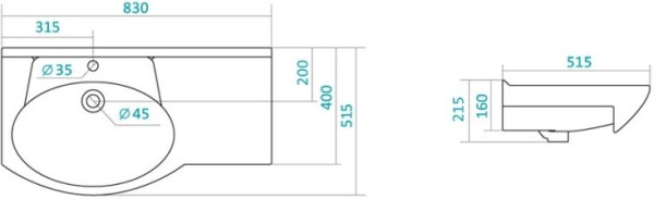 1.WH11.0.228 КОРАЛЛ-83 умывальник (правый). Фото 2