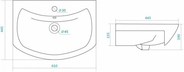 1.WH11.0.246 БАЛТИКА умывальник 60 см. Фото 3