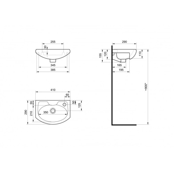 1.WH11.0.254 АЗОВ умывальник 40 см. Фото 4