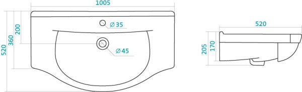 1.WH11.0.255 ЭЛЬБРУС умывальник 100 см.. Фото 4