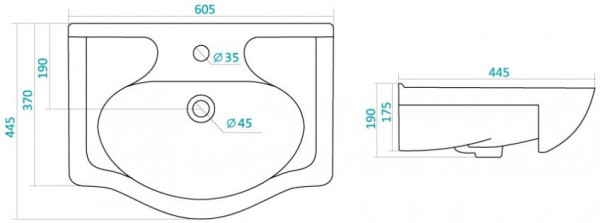1.WH11.0.268 СЕЛИГЕР умывальник 60 см. Фото 3