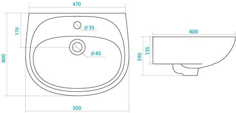 1.WH11.0.496 АНИМО умывальник 50 см. Фото 4