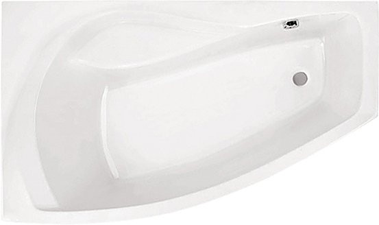 1.WH11.1.991 МАЙОРКА XL 160х95 ванна асимметричная акриловая левосторонняя белая. Фото 1