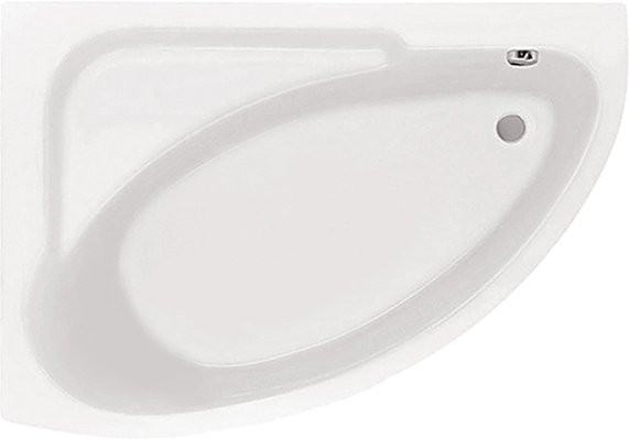 1.WH11.2.033 ГОА 150х100 ванна асимметричная акриловая левосторонняя белая. Фото 1