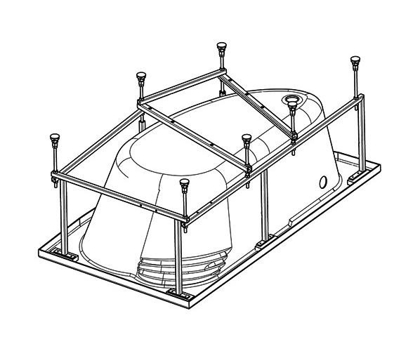 1.WH11.2.429 МАЙОРКА XL монтажный комплект 160х95 для левосторонней и правосторонней ванн. Фото 2