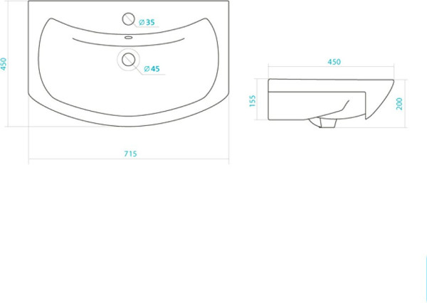 1.WH20.7.776 БАЛТИКА умывальник 70 см. Фото 6