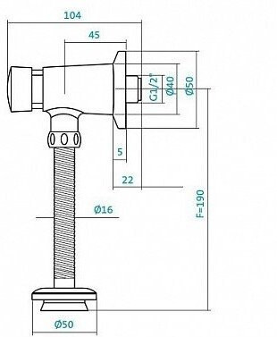 1.WH30.2.089 ГАЛА кран для писсуара, нажимной. Фото 2