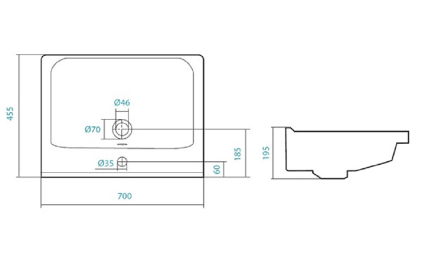 1.WH30.2.250 МИРАНДА умывальник 70 см. Фото 2