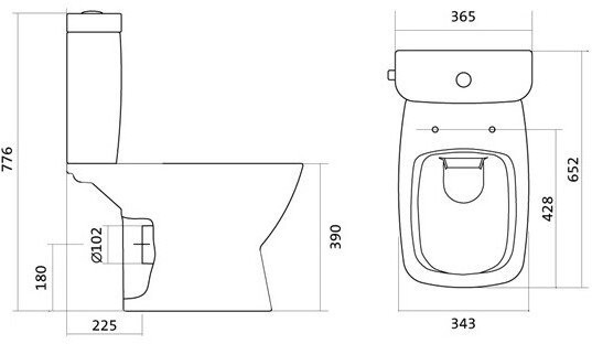 1.WH30.2.418 НЕО rimless Унитаз-компакт безободковый, 2 реж., дюро, метал крепеж, soft-close, тонкое. Фото 3