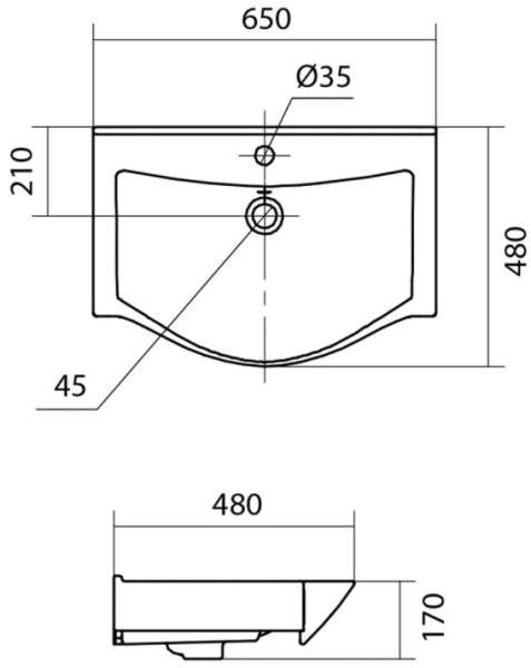 1.WH30.2.501 БЕВЕРЛИ умывальник 65 см. Фото 2