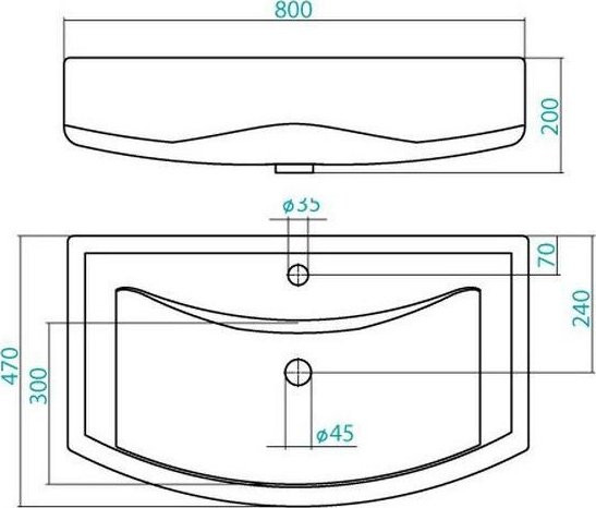 1.WH50.1.524 БАЛТИКА умывальник 80 см. Фото 7