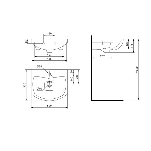 1.WH50.1.701 БАЛТИКА умывальник 50 см. Фото 3