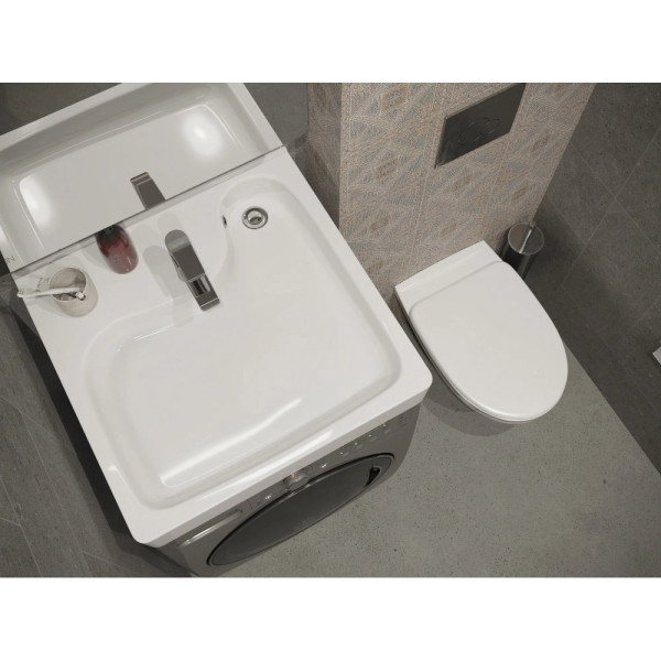 1.WH50.1.785 КЛИО Умывальник 60 см (с кронштейнами и сифоном). Фото 7