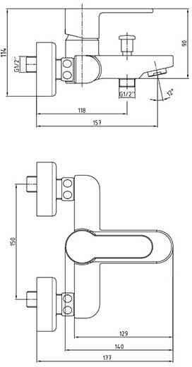 102102475EX NITA смеситель для ванны. Фото 2